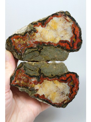 Healcrystal Kırmızı Hematit Şeritli Akik ile Sitrin Bölgesi, Karadeniz Akik