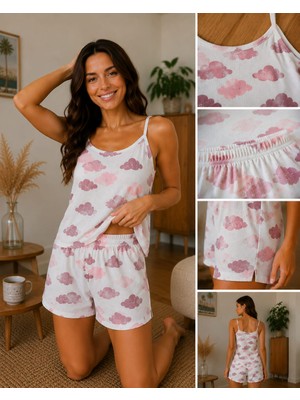 Kadın Pijama Takımı Ip Askılı Şortlu