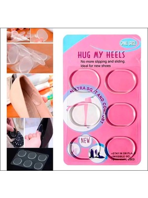 lawrenceshop 6 Adet Şeffaf Ayakkabı Vurma Sürtünme Önleyici Kaydırmaz Jel Tabanlık Ped Koruyucu Topuk Bandı