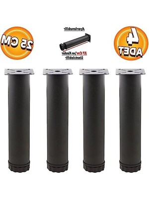 Die Grup Ayarlanabilir 25 cm Metal Destek Ayağı - Koltuk ve Baza Yükseltici