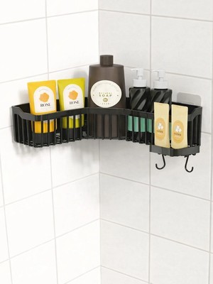 Yapışkanlı Duş Banyo Mutfak Köşesi Sabunluğu Şampuanlık Duş Jeli Organizer.1 Adet