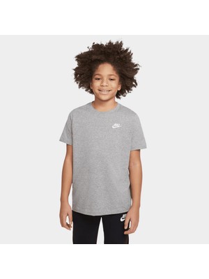 Nike Sportswear Pamuklu Çocuk Gri T-Shirt