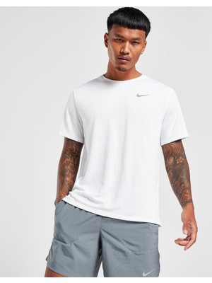 Nike Dri-Fit Miler Erkek Beyaz T-Shirt