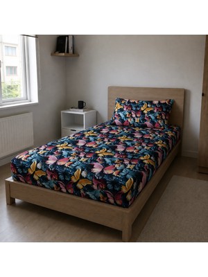 Freyja Home %100 Pamuk  Tek Kişilik Çarşaf Takımı | Kelebek