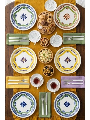 Belirtilmemiş Bambum Moderna - 6'lı Porselen Pasta Tabağı Leo