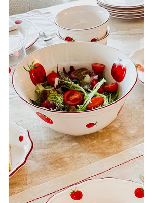 Belirtilmemiş Rakle x Bengi Kurtcebe Pomodoro Stoneware Salata Kasesi 25 cm