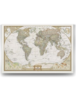 Belirtilmemiş Tabloshop Dünya Siyasi Haritası - 140X100CM