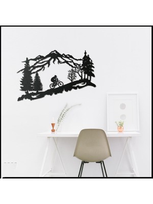 Belirtilmemiş Bcdhomedecor, Bisiklet Tırmanışı Metal Duvar Dekoru – Bisiklet Severler Için Hediye – Dağ, Ağaç