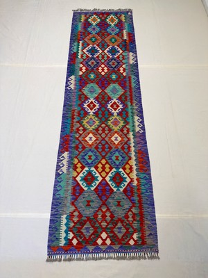 Afgan Halı El Dokuma Afgan Kilim Çift Taraf Kullanım Kök Boya Yolluk 83 x 298 cm