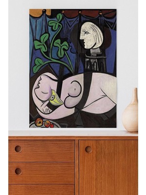 Belirtilmemiş Postermanya (PSTER20016) Yeşil Yapraklar Büst - Pablo Picasso Sanatsal Poster 80 x 115