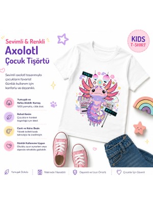 Tişört Kodu Sevimli Axolotl Çocuk Tişörtü