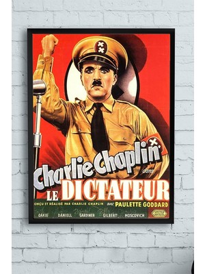 Belirtilmemiş Postermanya (PSTER10650) The Great Dictator-Büyük Diktatör Film Afişi Çerçeveli Tablo (21X30CM)