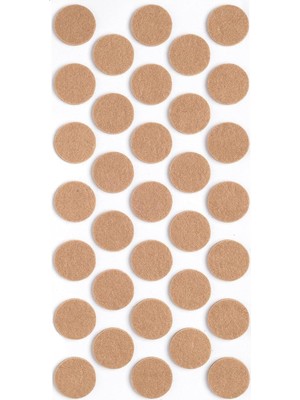 Belirtilmemiş Kahverengi 33 Adet Yapışkanlı Sandalye, Masa, Koltuk Altı Parke Koruma Keçesi, Yuvarlak 2,4 cm