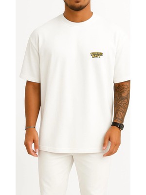 Bahriyeli Collection Oversize Turkish Navy Yazı Cep ve Sırt Baskılı Unisex T-Shirt