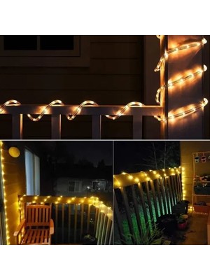 Belirtilmemiş 10M 100 LED Solar LED Işık Gün Işığı Şeffaf Kablolu