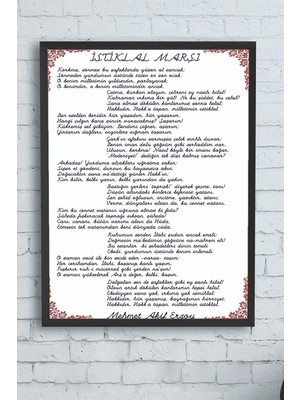 Belirtilmemiş Postermanya (PSTER11360) Istiklal Marşı Çerçeveli Tablo 3 (30 x 40CM)