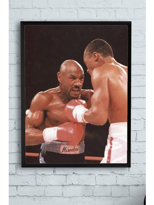 Belirtilmemiş Postermanya (PSTER12134) Marvin Hagler Dövüş Çerçeveli Tablo 2 (40X50CM)