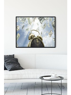 Belirtilmemiş Postermanya (PSTER12732) Vakit Nakittir Time Is Money Girişimcilik Çerçeveli Tablo (30 x 40CM)