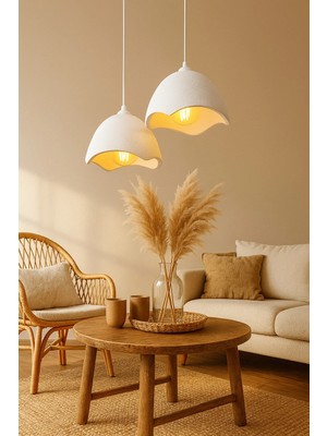 the mr east Ikili Beton Görünümlü Şapka Avize Sarkıt Loft Stil Modern, Vegan, Çevre Dostu, Salon Mutfak