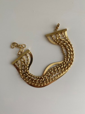 Owentis Çelik Gold 5 Sıra Zincir Cayenne Bileklik-Kararma Yapmaz-