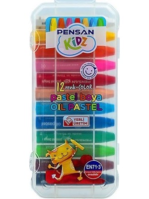 Pensan Kidz 12 Renk Pratik Kutulu Pastel Boya Çocuklar İçin Eğlenceli Sanat Malzemesi