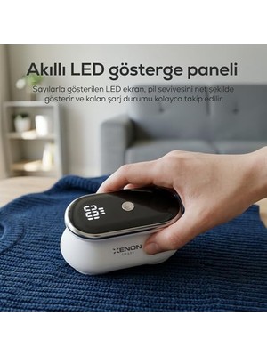 HBMB Store Xenon Smart Şarjlı Tüy Toplama Makinesi | 7200 Rpm 3 Kademe Çift 6 Bıçaklı LED Ekran Usb-C 1800 Mah X6175