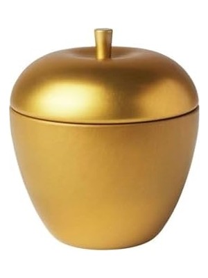 HBMB Store Vınterfınt Metal Kutuda Kokulu Mum, Altın Rengi, Vanilya Tarçın Tatlı Elma, 9 cm