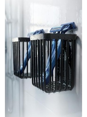 HBMB Store 2'li Set Yapışkanlı Diş Fırçalık, Saç Fırçası Tarak Düzenleyici, Banyo Düzenleyici Banyo Rafı Siyah