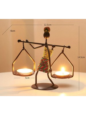 HBMB Store Sume Kadın Figürlü Metal Ferforje Tealight Mumluk Ev Dekoru Süs