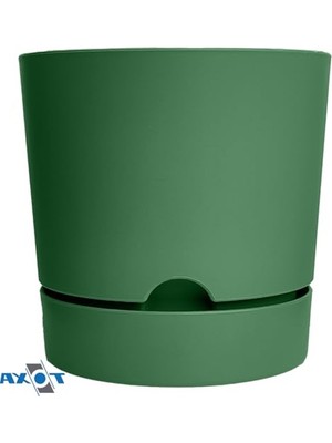 Esranın Dünyası Drenajlı Plastik Çiçek Saksısı, 1 Adet, 3,3 Litre Kapasite, Yeşil Renk