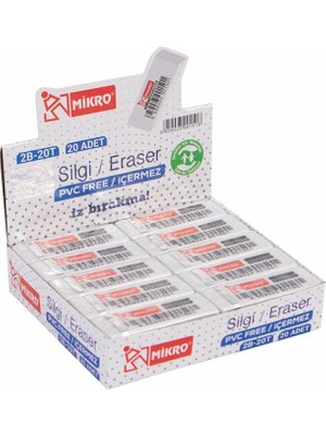 Şahin Kırtasiye Mikro Silgi St. 2B-20T 20’li Paket