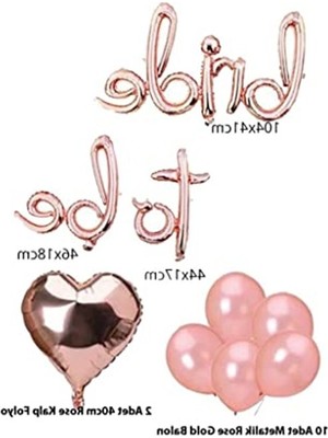 Esranın Dünyası Rose Gold Folyo Balon Seti: 10 Adet, 16 Inç Kalp Balonlar