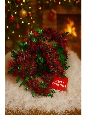 HBMB Store Yılbaşı Ağacı Süsü Çam Ağacı Süsü Tüylü Süs Çok Amaçlı Kullanım Garland (Kırmızı Yeşil)