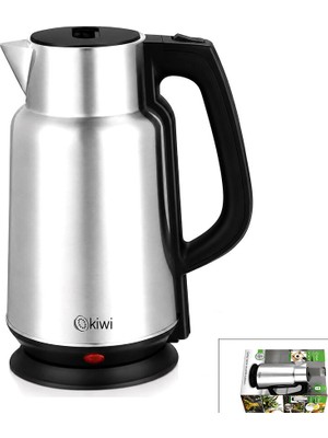 Go İthalat Çelik - Sürahi Model Kettle Elektrikli Su Isıtıcısı Paslanmaz Çelik Gizli Rezistans 360° 2.2lt 1500W KK-3334 (784)