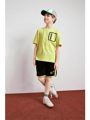 Defacto Regular Fıt Spor Baskılı Siyah Erkek Çocuk Şort H2689A8/BK81