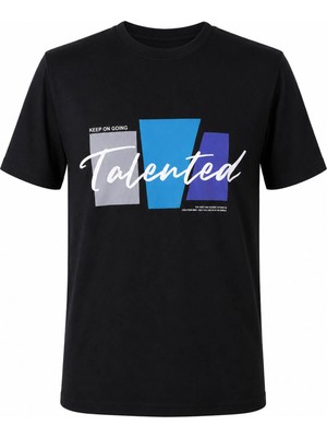 Trender Talented Baskı Süpreme Siyah Erkek T-Shirt 226-07