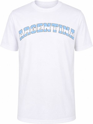 Trender Argentına Baskılı Beyaz Erkek T-Shirt 26YSÖ8000006