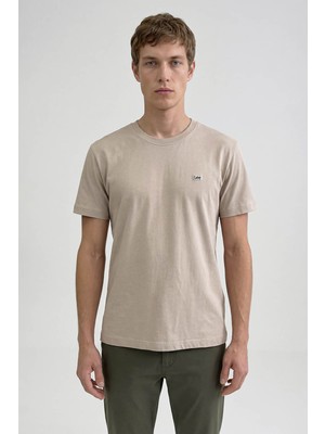 Lee  Bisiklet Yaka Bej Erkek T-Shirt L60UFQ614