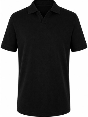 Trender Waffle Siyah Erkek Polo Yaka T-Shirt 2645