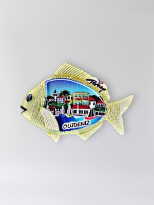 Mundy Ölüdeniz Polyester Kabartmalı Magnet 8,5 x 6 cm Dekoratif Hediyelik Buzdolabı Süsü (KOD:1470)
