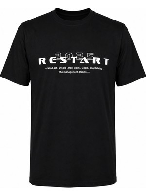 Trender Restart Baskı Süpreme Siyah Erkek T-Shirt 226-05