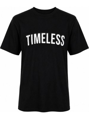 Trender 226-28 Timeless Baskı Modal Octavian Siyah Erkek T-Shirt 26YG08000023