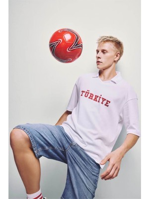 Defacto Türkiye Baskılı Beyaz Erkek T-Shirt I1796AX/WT34