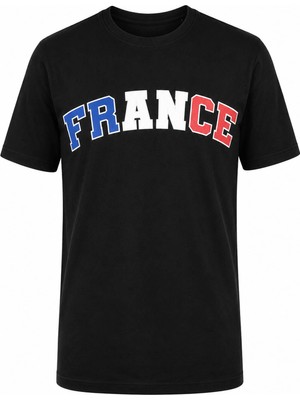 Trender France Baskılı Siyah Erkek T-Shirt 26YSÖ8000002