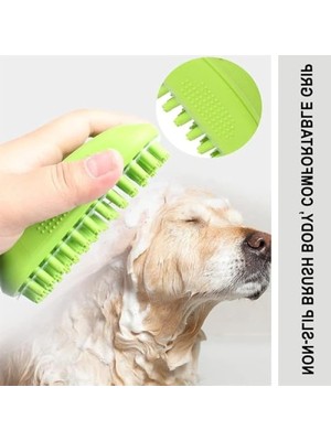 Esranın Dünyası Yumuşak Silikon Köpek Banyo Fırçası, Çok Fonksiyonlu Masaj Fırçası