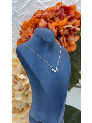 Livora Jewelry 925 Ayar Gümüş Zirkon Taşlı Üçlü Yıldız Tria Kadın Kolye
