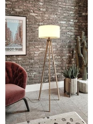 Die Grup 3 Ayaklı Tripod Lambader, Mdf Ahşap Ayaklı Modern Lamba