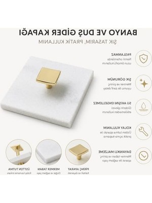 Esranın Dünyası 10X10 cm Kare Mermer Gider Kapağı, Koku Önleyici ve Şık Tasarım