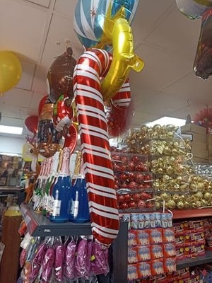HBMB Store Yılbaşı Ağacı Süsü, Yılbaşı Süsleri Folyo Balon, Şekillendirilmiş Yılbaşı Süsü Noel Ağacı Süsleri (Yılbaşı Şeker)