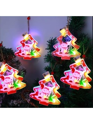 HBMB Store Kardan Adam Motifli 5'li LED Ağaç Dekoratif Lambayılbaşı Renkli Işıklar Asılı Işık Sahne Düzeni Rgb Aydınlatma Zinciri Noel Süsleri